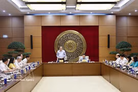 El presidente de la Asamblea Nacional de Vietnam, Tran Thanh Man, insta a la Comisión de Leyes y Justicia a convertirse en el órgano vanguardista en el pensamiento del Estado de derecho. (Foto: VNA)