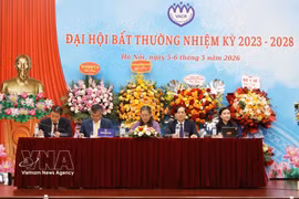 La presidencia del congreso de la Asociación para la Protección de los Derechos del Niño de Vietnam (Foto: VNA)