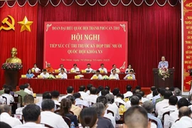 El presidente de la Asamblea Nacional (AN-Parlamento) de Vietnam, Tran Thanh Man, en la reunión. (Foto: VNA)