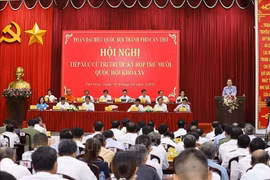 El presidente de la Asamblea Nacional (AN-Parlamento) de Vietnam, Tran Thanh Man, en la reunión. (Foto: VNA)