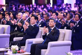 Premier vietnamita y presidente de Corea del Sur asiaten al Foro Económico entre ambos países (Foto: VNA)