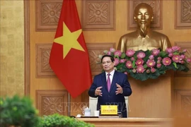 El primer ministro de Vietnam, Pham Minh Chinh, habla en la cita (Foto: VNA) 