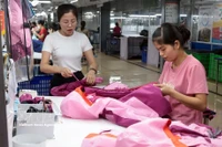Las fábricas textiles de la provincia de Thai Nguyen exportan productos al mercado de la UE. Foto: VNA