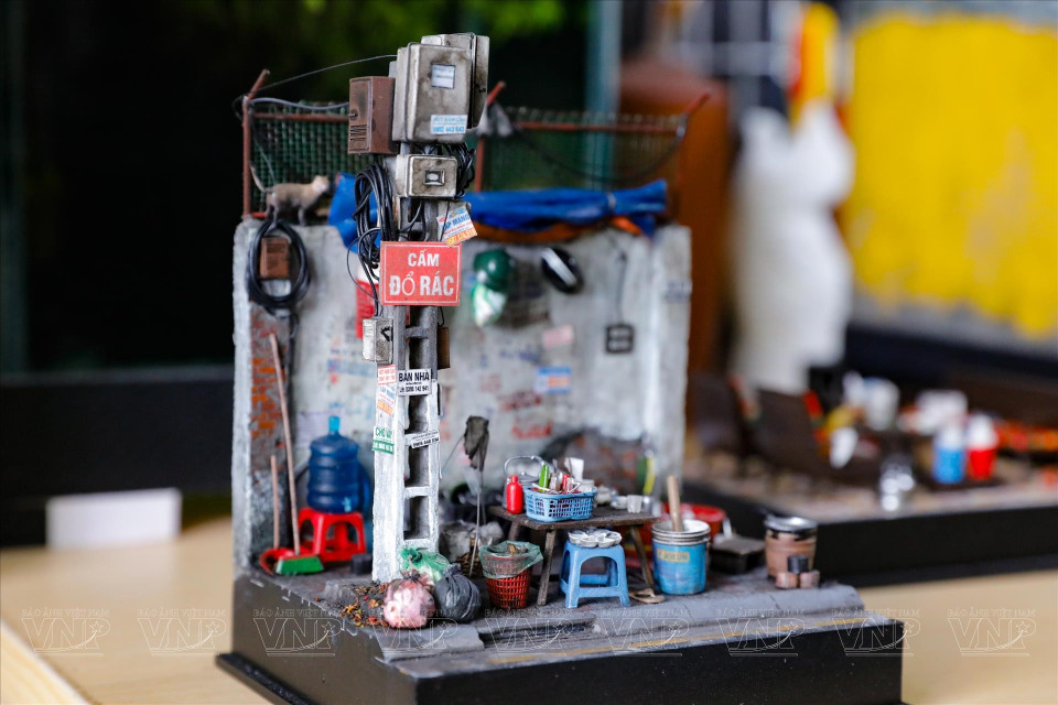 Modelo de un puesto de té callejero en Hanoi. (Foto: VNA)