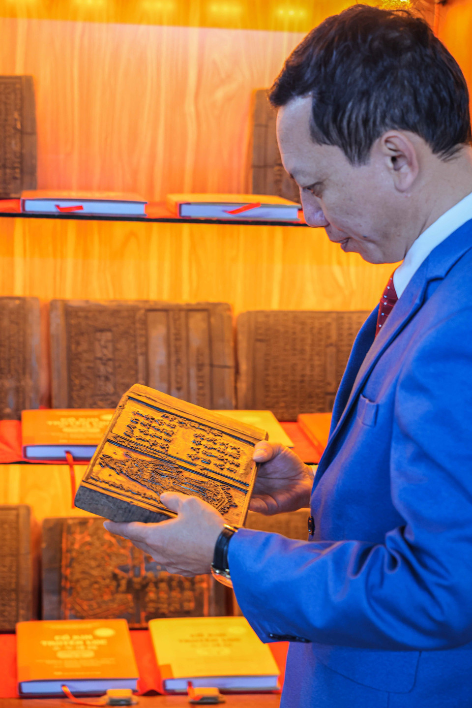 Se conservan alrededor de 130 grabados en madera de la serie de libros "Co Kim Truyen Luc". (Foto: VNA)