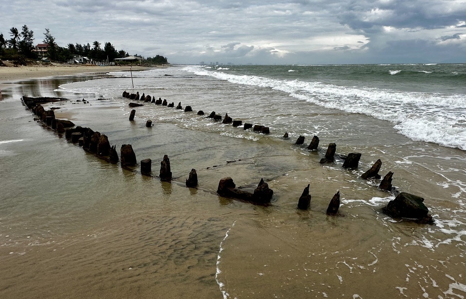 Ubicación del barco, cerca de la playa de Hoi An Tay, en la ciudad de Da Nang. (Foto: VNA)