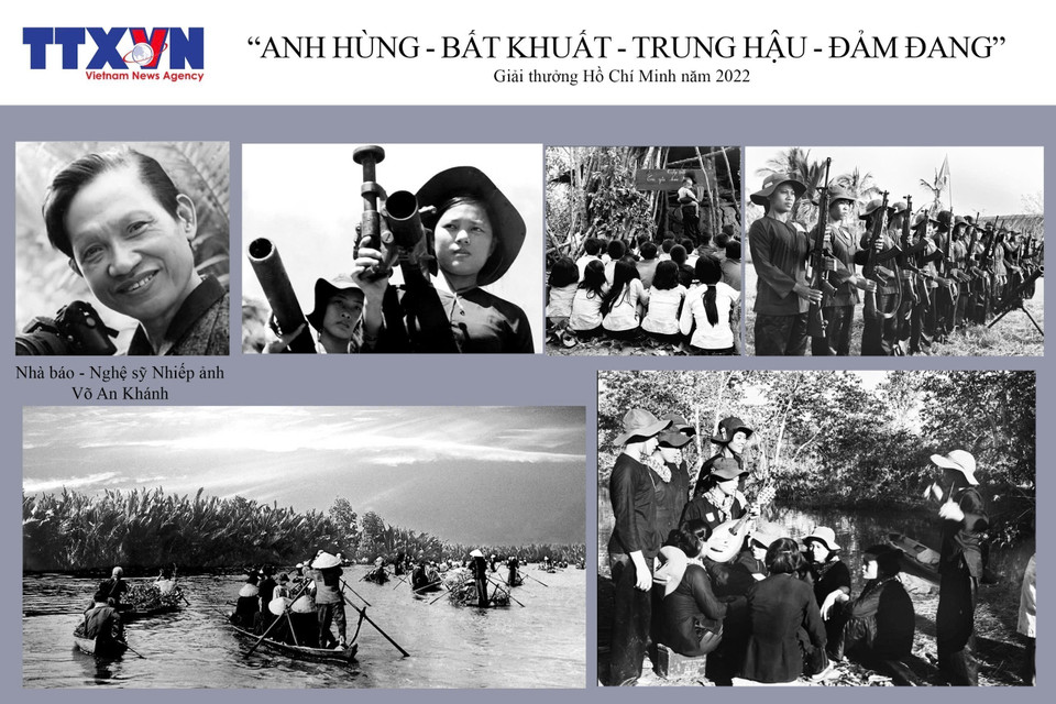 El fotógrafo Vo An Khanh fue honrado con el Premio Ho Chi Minh y con el Premio Estatal de Literatura y Arte. En la imagen: Serie fotográfica “Heroico – Inquebrantable – Leal – Diligente”, compuesta por 10 fotografías, recibió el Premio Ho Chi Minh en 2022. (Foto: VNA)