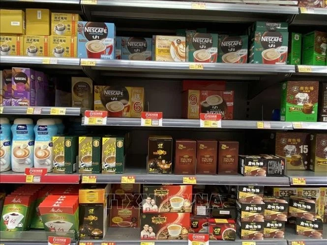 Algunos productos vietnamitas se venden en el supermercado Wellcome, Hong Kong. (Fuente: VNA)