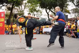 Actuaciones de clubes de artes marciales en la capital. (Fuente: VNA)