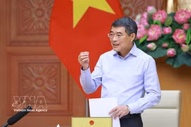El primer ministro de Vietnam, Le Minh Hung, interviene en el evento. (Fuente: VNA)
