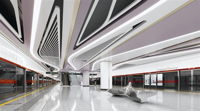 Vista en perspectiva de la estación Tao Dan de la línea 2 del metro (Ben Thanh - Tham Luong) (Foto: VNA)