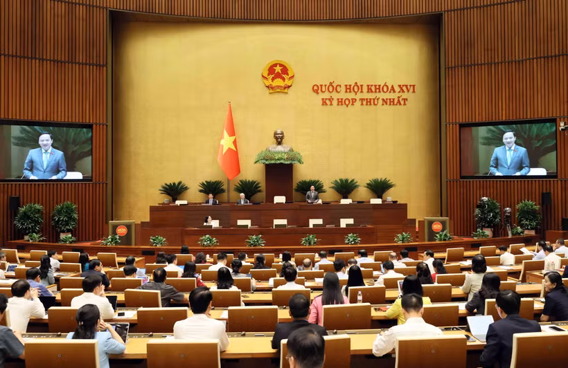 Una reunión del primer periodo de sesiones de la Asamblea Nacional de la XVI Legislatura (Foto: VNA)