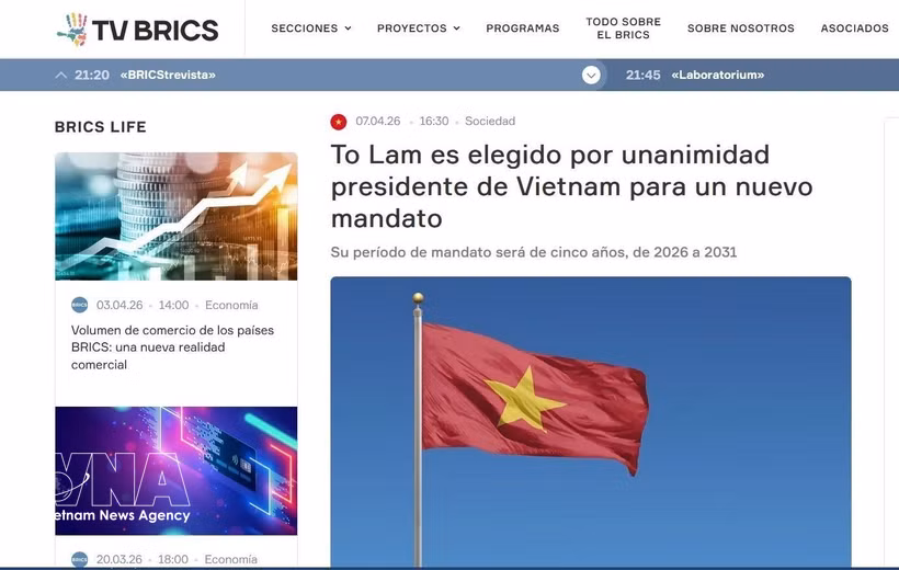 Artículo publicado en el canal TV BRICS (Foto: VNA)