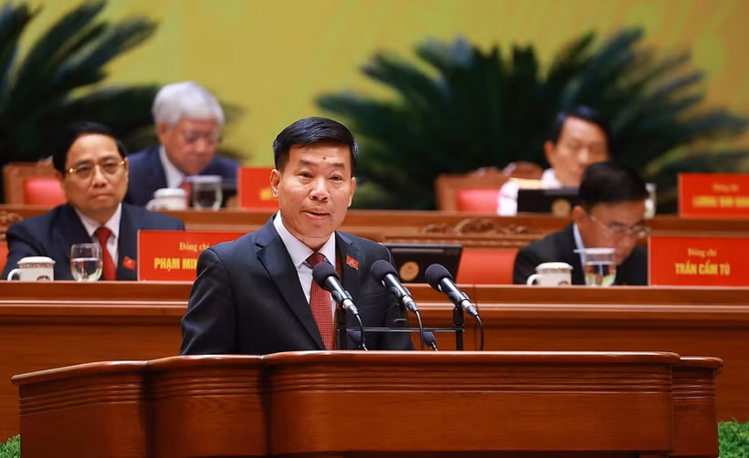 El viceministro de Relaciones Exteriores Nguyen Manh Cuong interviene en la sesión (Foto: VNA)