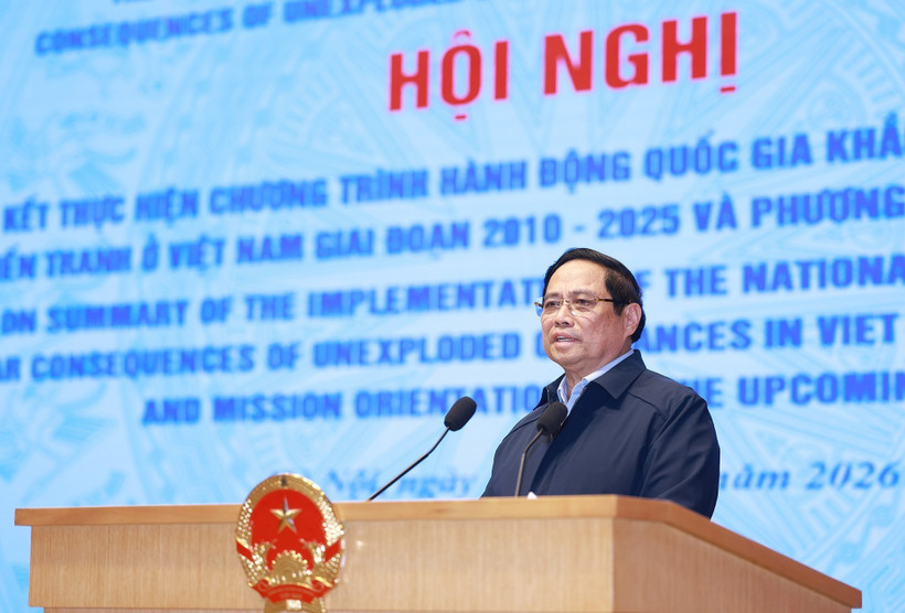 El primer ministro de Vietnam, Pham Minh Chinh, interviene en la cita (Foto: VNA)