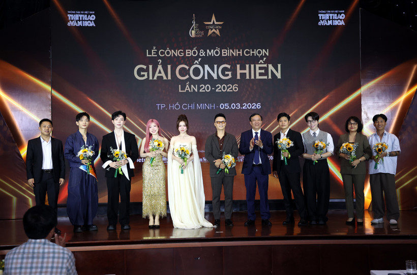 En la ceremonia de lanzamiento de los 20.º Premios Cong Hien y la apertura del portal de votación en Ciudad Ho Chi Minh el 5 de marzo. (Foto: VNA)