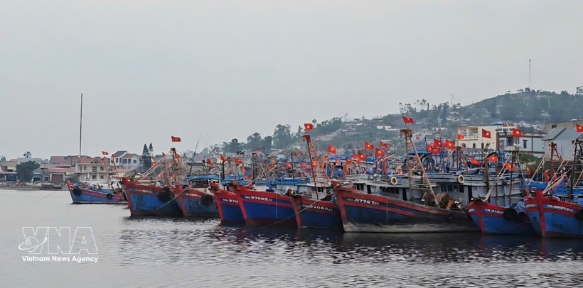 Una vista del puerto pesquero de Lach Bang, Thanh Hoa. (Foto: VNA)