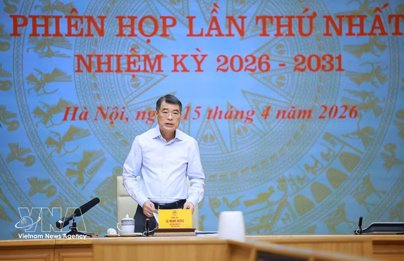 El primer ministro de Vietnam, Le Minh Hung, interviene en la cita (Foto: VNA)