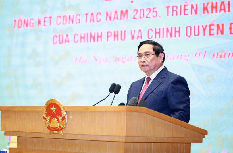 El primer ministro de Vietnam, Pham Minh Chinh, interviene en la cita (Foto: VNA)
