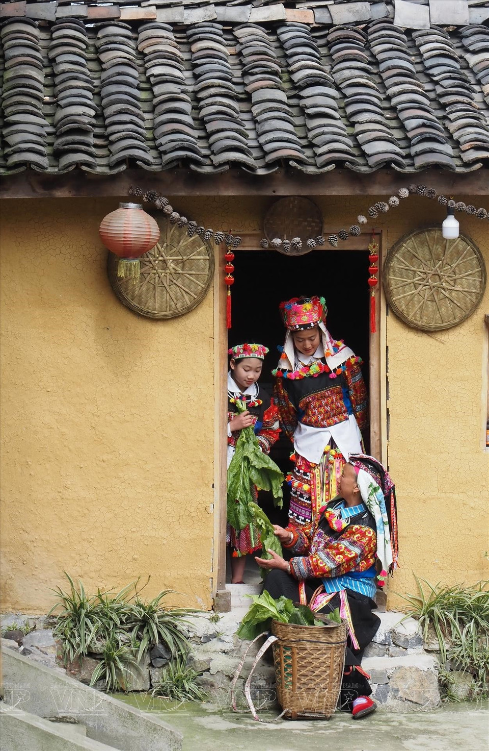 La vida cotidiana del pueblo Lo Lo en la aldea de Lo Lo Chai. Foto: VNA
