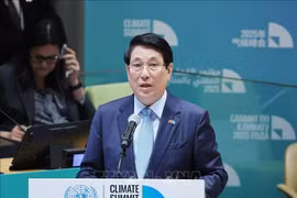 El presidente de Vietnam, Luong Cuong, interviene en el evento. (Fuente: VNA)