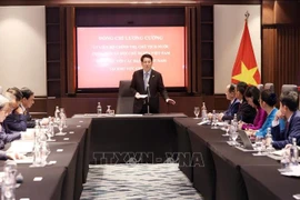 El presidente de Vietnam, Luong Cuong, habla en la reunión. (Fuente: VNA)