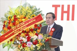 El presidente de la Asamblea Nacional de Vietnam, Tran Thanh Man, habla en el evento. (Foto: VNA)