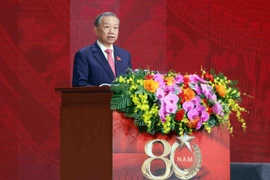 El secretario general del Partido Comunista de Vietnam, To Lam, habla en el evento. (Fuente: VNA)