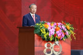 El secretario general del Partido Comunista de Vietnam, To Lam, habla en el evento. (Fuente: VNA)