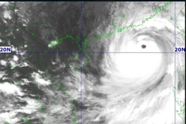 El centro de la tormenta a las 16:00 horas del 23 de septiembre. (Foto: VNA)