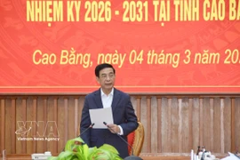 El ministro de Defensa de Vietnam, el general Phan Van Giang, habla en la reunión (Fuente: VNA)