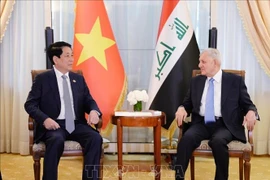 El presidente de Vietnam, Luong Cuong, sostuvo un encuentro con su homólogo de Irak, Abdul Latif Rashid. (Fuente: VNA)