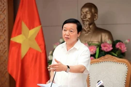 El viceprimer ministro de Vietnam Tran Hong Ha preside la reunión. (Fuente: VNA)