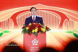 El primer ministro de Vietnam, Pham Minh Chinh, habla en la ceremonia de clausura. Foto: VNA