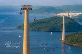 El teleférico de Hon Thom, en la Zona Especial de Phu Quoc, provincia de An Giang. Foto: VNA
