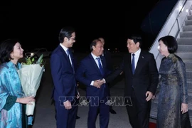 El presidente de Vietnam, Luong Cuong, llega al aeropuerto internacional J.F. Kennedy de Nueva York, Estados Unidos, para participar en el Debate General de Alto Nivel del 80º período de sesiones de la Asamblea General de las Naciones Unidas, así como en diversas actividades bilaterales en el país norteamericano. (Fuente: VNA)