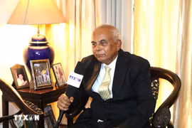 General P.K. Chakravorty, exagregado militar de la India en Hanoi. (Fuente: VNA)