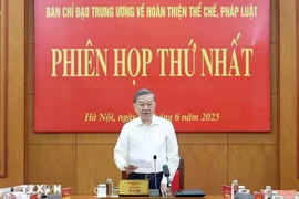 El secretario general del Partido Comunista de Vietnam, To Lam, habla en la reunión. (Fuente: VNA)