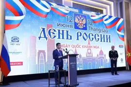El viceprimer ministro Le Thanh Long habla en una recepción con motivo del Día Nacional de Rusia (12 de junio). (Fuente: VPG)