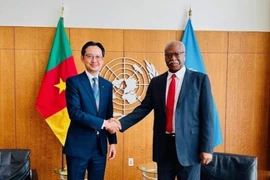 El embajador Do Hung Viet, jefe de la misión permanente de Vietnam ante la ONU, realiza una visita de cortesía a Philemon Yang, presidente del 79.º periodo de sesiones de la Asamblea General de la ONU. (Fuente: VNA)
