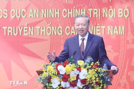 El secretario general del Partido Comunista de Vietnam, To Lam, habla en el evento. (Fuente: VNA)