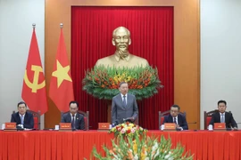 El secretario general del Partido Comunista de Vietnam, To Lam, habla en la conferencia. (Foto: VNA)