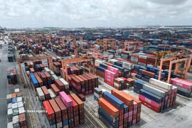 Área de almacenamiento de contenedores en el puerto de Tan Vu (Hai Phong). Foto: VNA