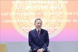 El secretario general del Partido Comunista de Vietnam, To Lam, habla en el encuentro. (Foto: VNA)