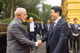 El presidente de Vietnam, Luong Cuong, y su homólogo brasileño, Luiz Inácio Lula da Silva. (Fuente: VNA)