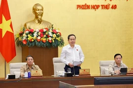 El presidente de la Asamblea Nacional, Tran Thanh Man, habla en la reunión. (Fuente: VNA)