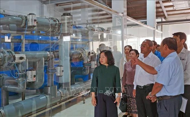 Delegación de Laos visita la empresa de Viet-Uc Ca Mau (Foto: VNA)