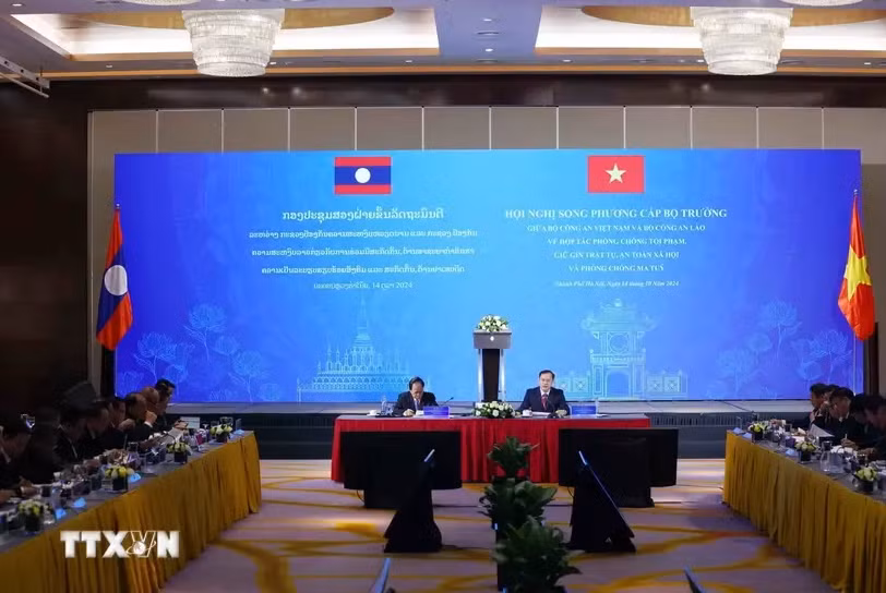 La conferencia fue organizada por el Ministerio de Seguridad Pública de Vietnam y su similar laosiano (Fuente: VNA)