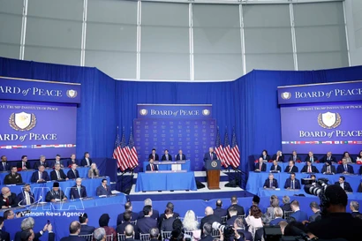 El secretario general del PCV, To Lam, participa en la sesion inaugural de la Junta de Paz sobre Gaza, en Washington. Foto: VNA