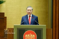 El secretario general del Partido Comunista de Vietnam y presidente de la República, To Lam, interviene en la cita (Foto: VNA)